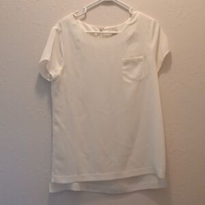 🤍 J.Crew Oversized White Pocket Tee – Size Small